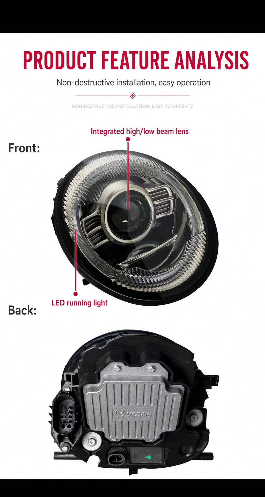 Morimoto-style headlights for Porsche 993(Pair)