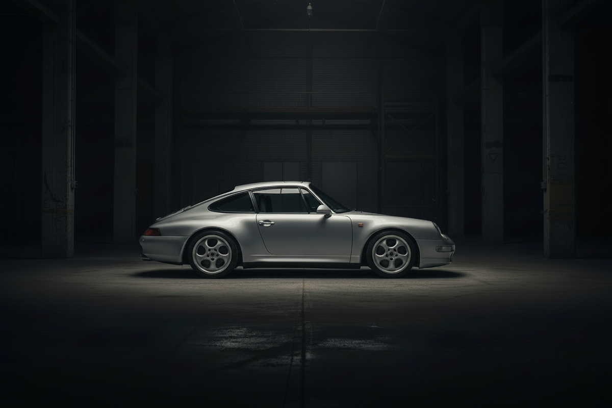 Silver Porsche 993 - Higher Position
